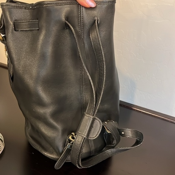 Coach 9992 Handle Backpack true vintage, black leather, gold tone hardware,13x11 main image 12